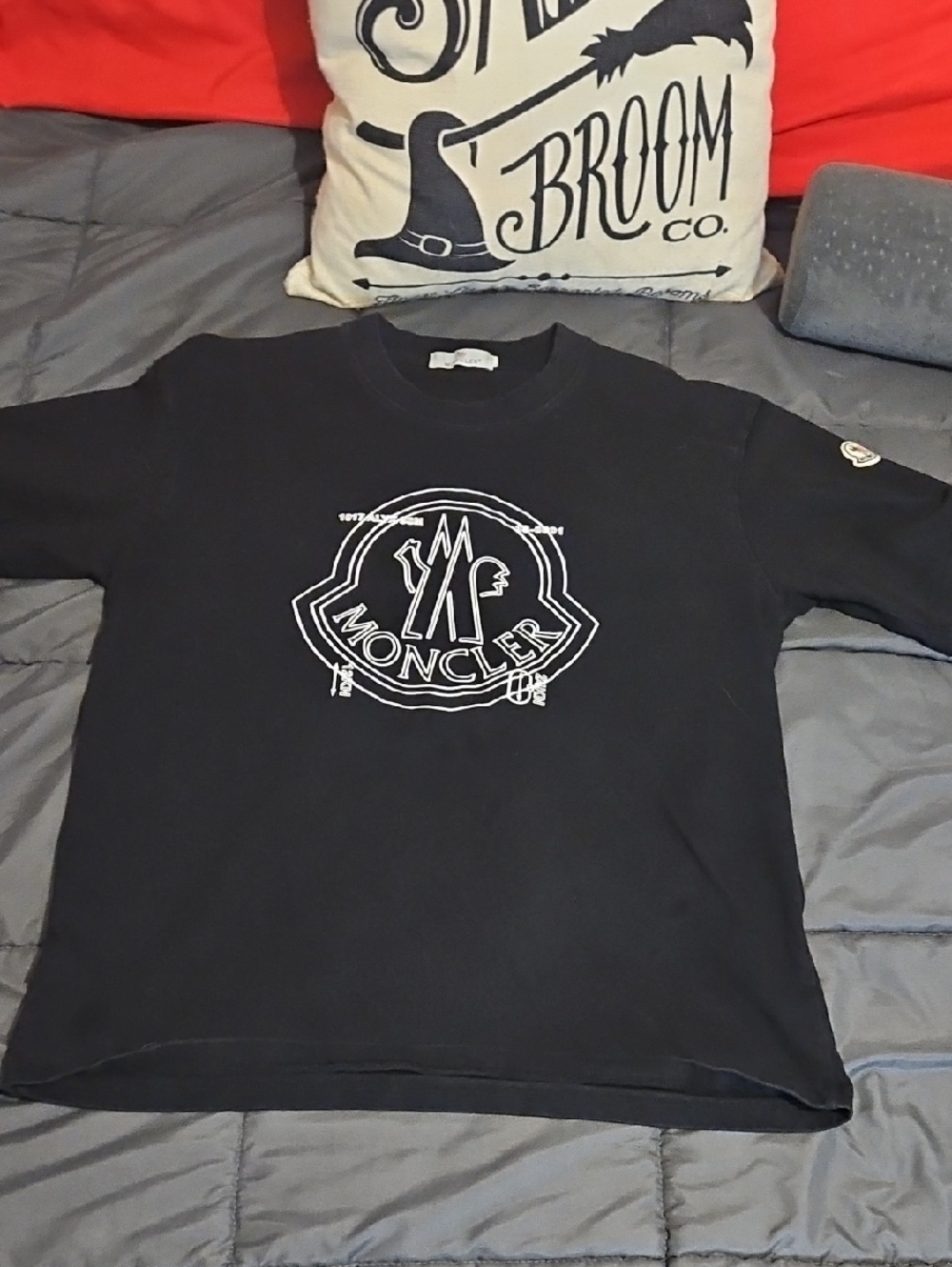 Moncler Black Logo Tee Shirt Size M